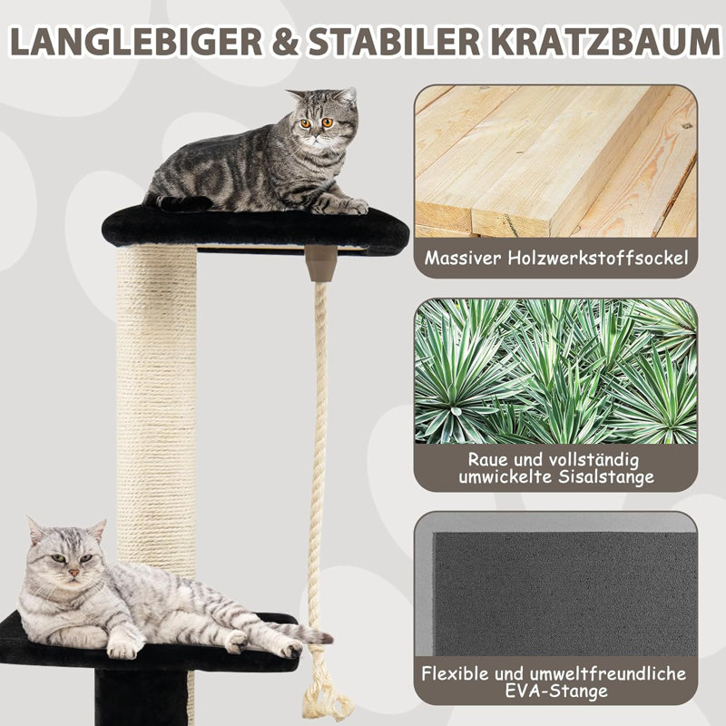 92cm H Cat Tree, Black
