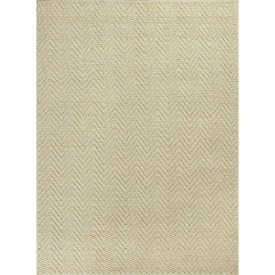 2'X4' Ivory Hand Woven Herringbone Jute Indoor Accent Rug