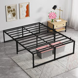 Platform Bed Frame With Large Storage Space, Reserved Holes