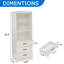 Bibliothèque de 70 po de hauteur avec 3 tablettes ouvertes et 2 tiroirs de rangement, armoire de rangement en bois pour le salon, la chambre à coucher, le bureau personnel, blanc-123031828