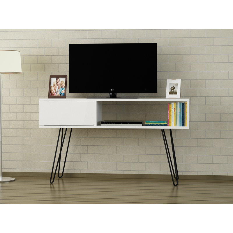 Meuble télé pour téléviseur de 40 po ou moins Ashburne, Blanc / noir