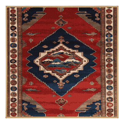 Machine Washable Persian Brown Area Rug