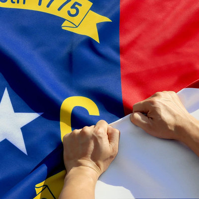 Anley Rip-Proof Double Sided 3-Ply North Carolina State Flag 36"W x 60"H - Canvas Header and Wrinkle Resistant - NC Flags 