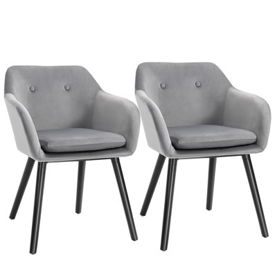 Chaises de salle à manger, chaises d'appoint rembourrées en tissu de lin avec pieds en métal, gris