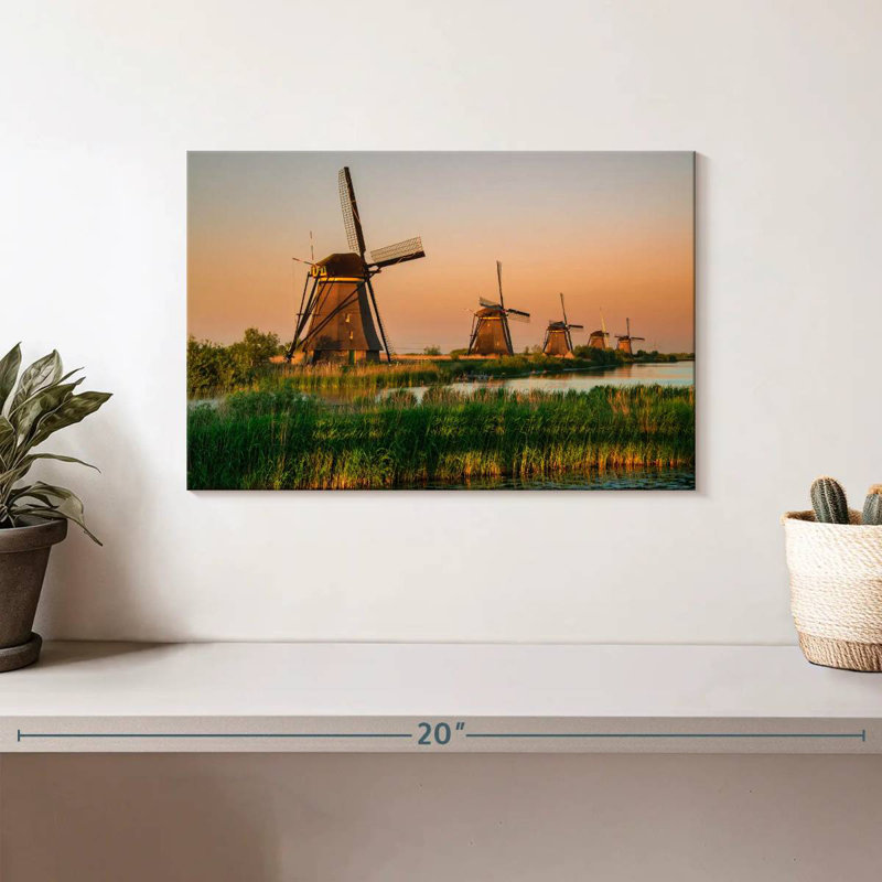 Alvord Windmills At Kinderdijk, H 8 po x l 12 po
