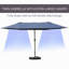 Parasol de patio rectangulaire extérieur en acier 15 'avec base, protection solaire et manivelle pour terrasse-1567295431