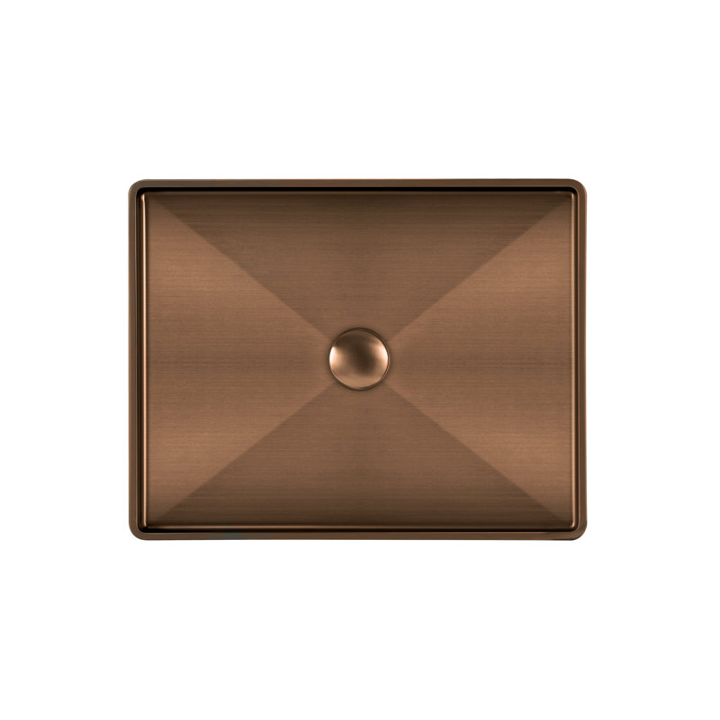 Noah Plus Rectangular Vessel Bathroom Sink, Copper