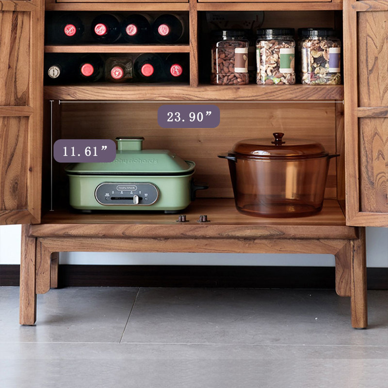 Buffet décoratif rétro en bois de noyer massif