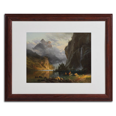 « indiens spear pêche » par albert bierstadt,, reproduction d’art encadrée