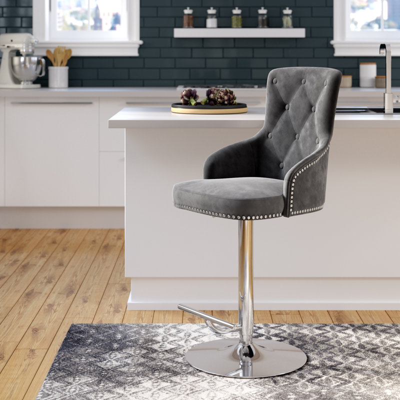 Tabouret Bocana, Gris, Chrome
