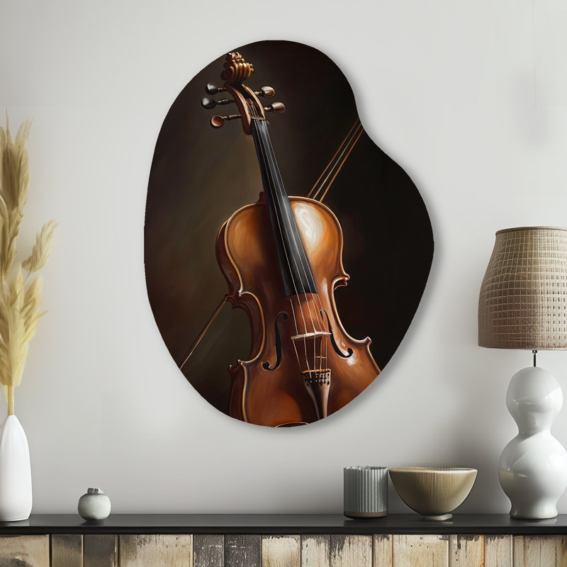 Violon I - décoration murale irrégulière en forme de poire musicale, H 38 po x l 28 po x P 1 po