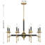  Consulate 8-Light Chandelier in Matte Black and Warm Brass-53939345-53939344