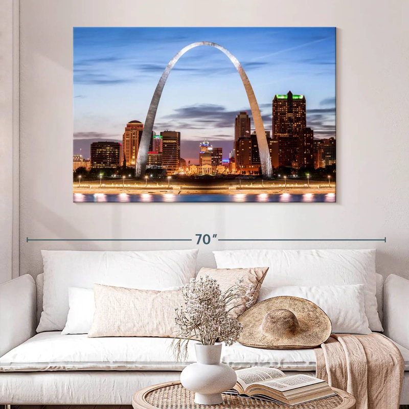 Iconic Gateway Arch, 34" H x 51" W