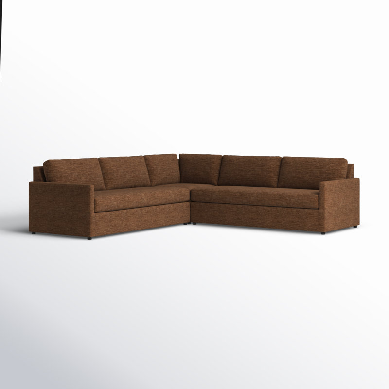 Damari 3-Piece Upholstered Corner Sectional, Nave Bark Performance Distressed Velvet
