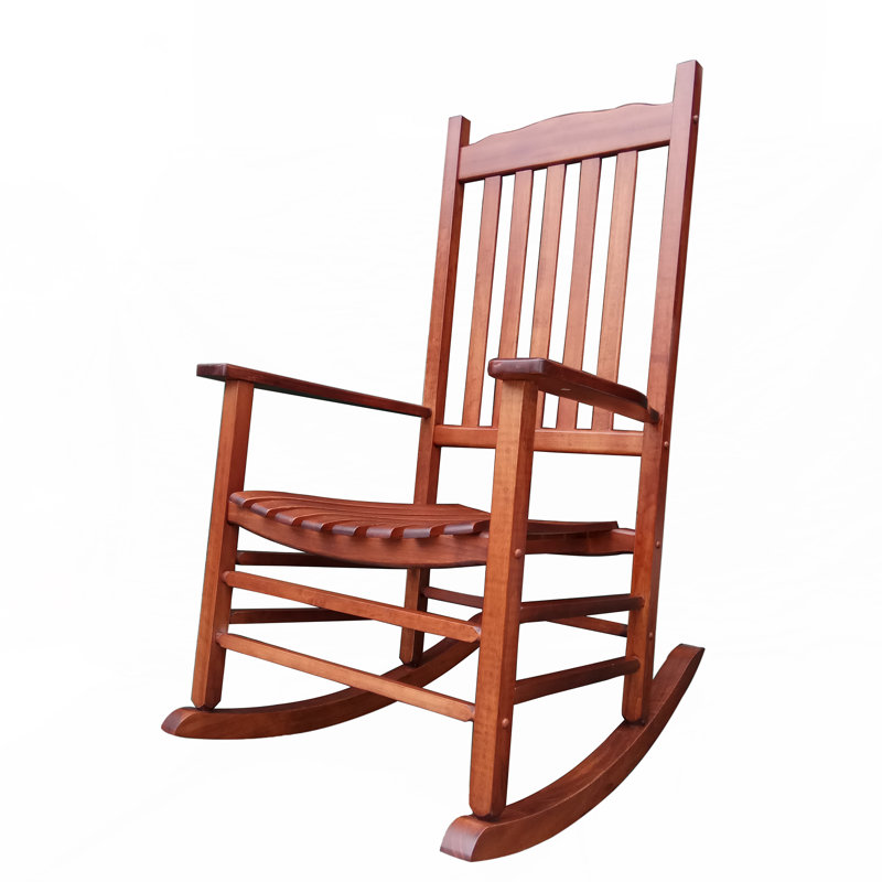 Chaise berçante d'extérieur en bois massif Dariell, Chêne