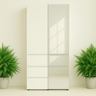 Armoire modulaire en bois avec miroir Elise