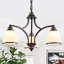 Lustre classique / traditionnel 3 lumières à intensité variable avec abat-jour en verre givré
