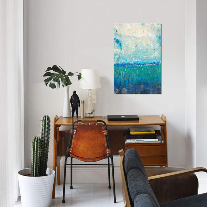 « blue mouvement i », impression sur toile, H 18 po x l 12 po x P 1,5 po, Toile tendue, Pas de tapis