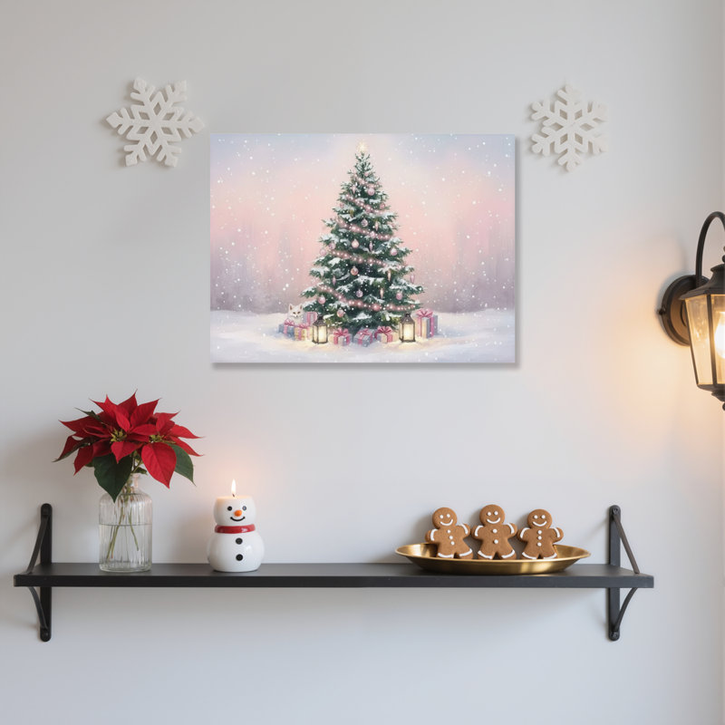 «Tree Snow», peinture sur toile, H 12 po x l 18 po