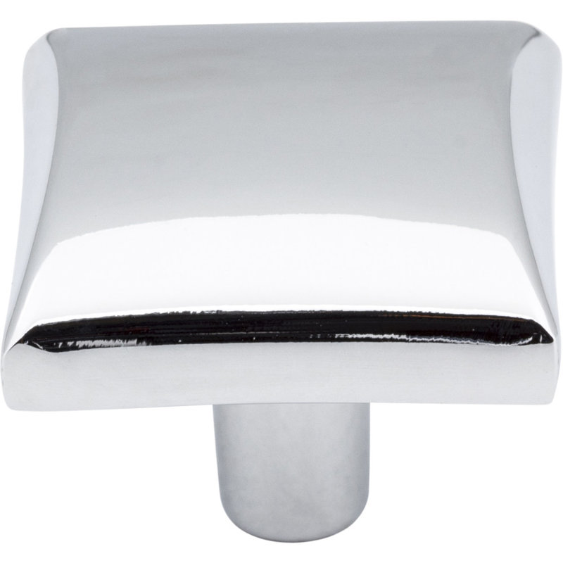 Glendale 1 1/8" Length Square Knob, Polished Chrome
