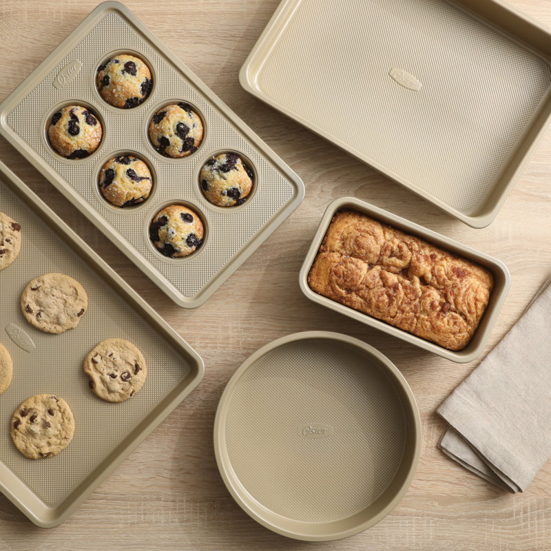Champagne Gold Carbon Steel Nonstick 5-Piece Bakeware Set