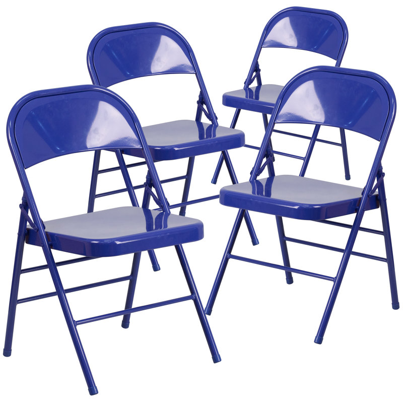 HERCULES COLORBURST Series Triple Braced & Double Hinged Folding Chair, Shockingly Fuchsia