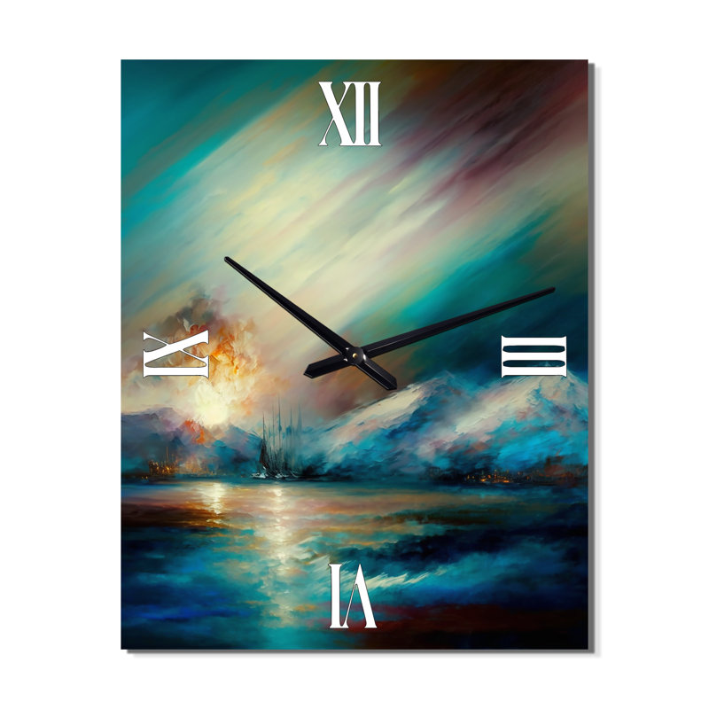 Horloge murale plage mystique Aurora Borealis, Petit