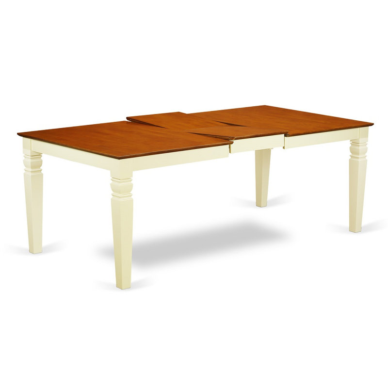 Ensemble de table et chaises de cuisine 7 pièces composé d'une table de salle à manger rectangulaire avec rallonge papillon et 6 chaises de salle à manger, babeurre et cerise