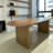 Burlywood Oval Solid Wood Dining Table-1181508700