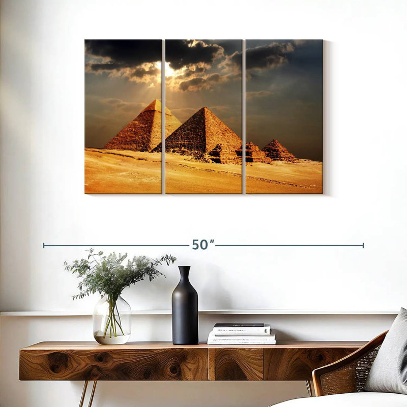 Pyramides d'Adella Gizeh, H 24 po x l 38 po