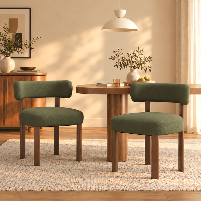 Chaises de salle à manger rembourrées Modern, Vert