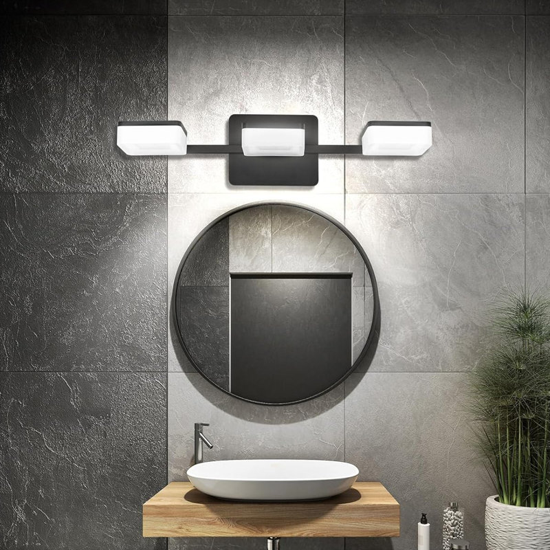 Éclairage pour salle de bain 3 lumières, Noir, noir, noir, noir