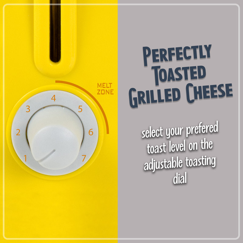 Nostalgia NTCS2YW Grilled Cheese Toaster with Easy-Clean Toaster Baskets and Adjustable Toasting Dial