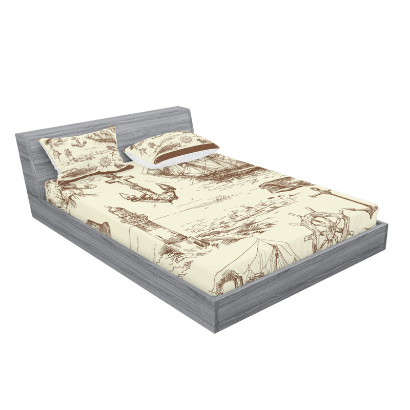 Microfiber Sheet Set, Queen Sheet Set with Fitted Sheet, Brown