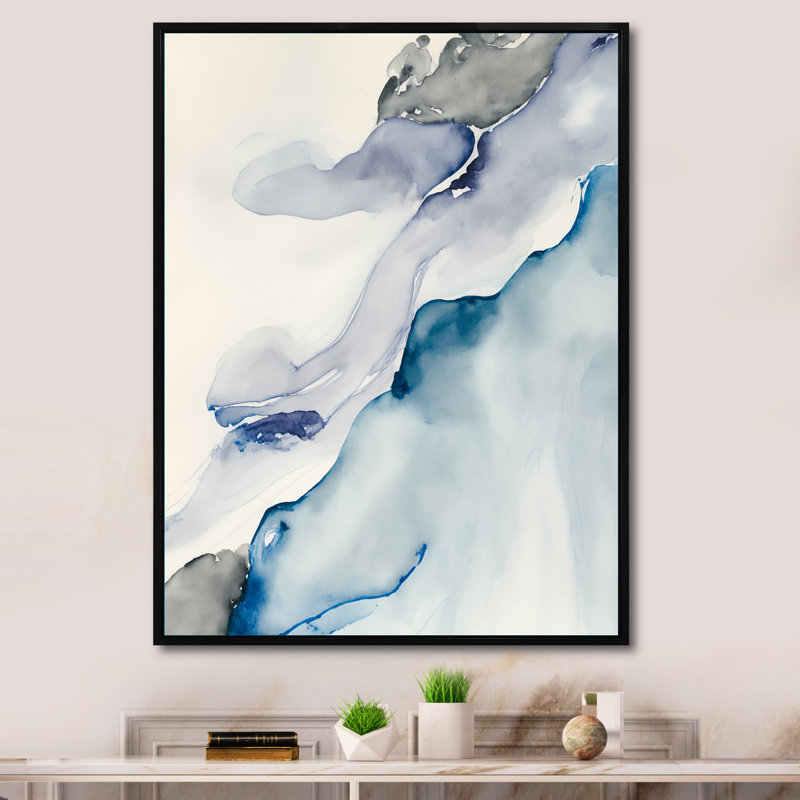 «Sapphire Blue Nebula», reproduction sur toile, L 34 po x H 44 po, Toile avec cadre flottant noir