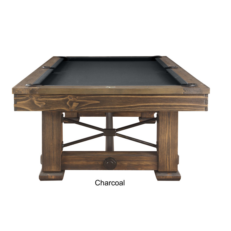 Rio Grande Slate Pool Table with Professional Installation Included, 8' 5", Weathered Bark, Charcoal