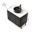 Meuble-lavabo de salle de bain 30 po avec évier Turio, meuble de rangement autoportant avec lavabo rond en céramique à 2 portes avec motif en pierre et comptoir en pierre frittée Carrara, sans robinet-125515052