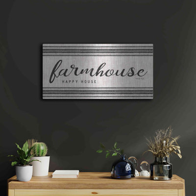 «Farmhouse Happy House» par Cindy Jacobs, art mural en métal