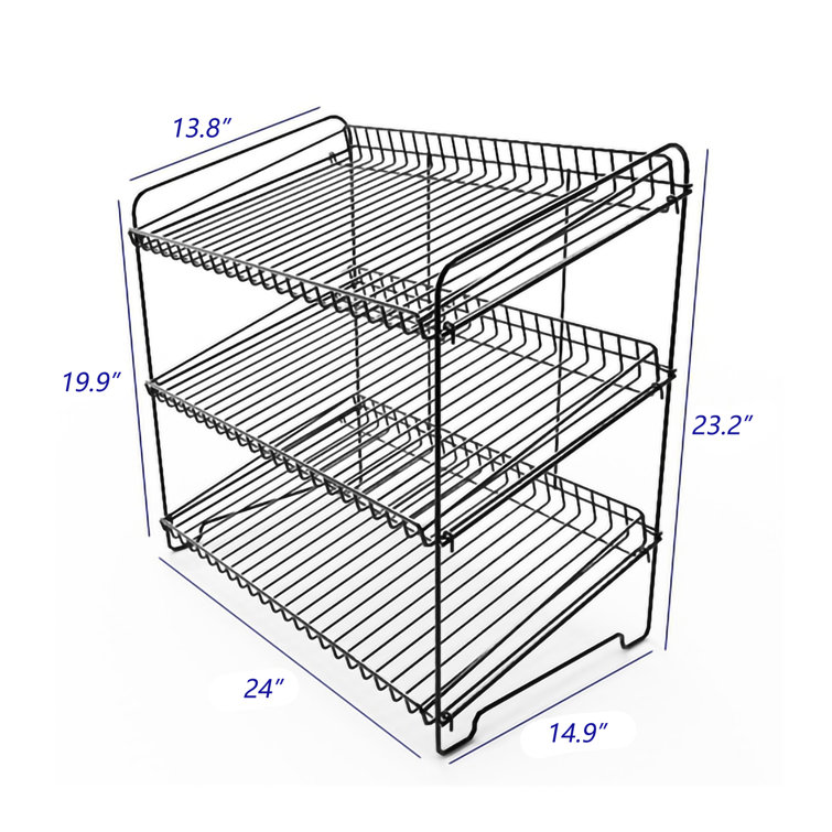 33H Under Counter Wire Display Rack With 4-6 Shelves
