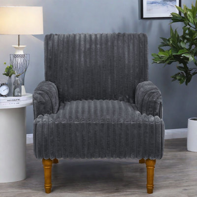 Chaises d'appoint confortables, style moderne en velours côtelé avec pieds en bois pour la maison