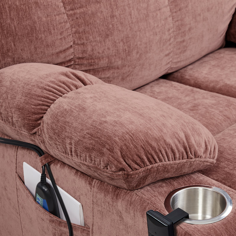 Fauteuil de massage chauffant, Velours rose