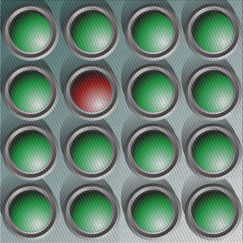 Tapis géométrique vert / gris, Carré 8 pi