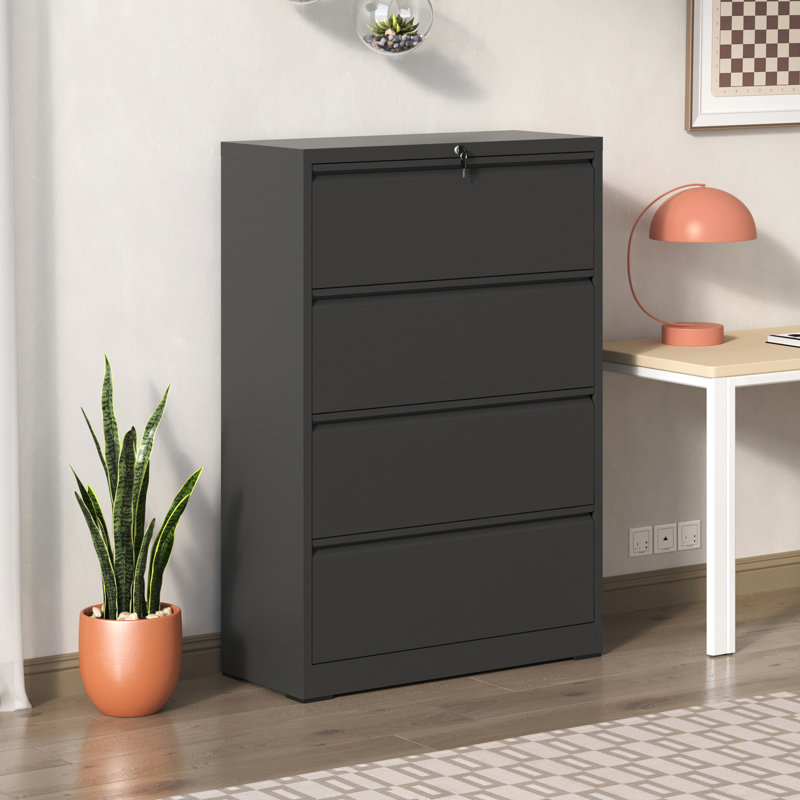 Classic 4 Metal Filing Cabinet, Quiet Drawer Movement, Extension For Office Use Case Operation, Drawers