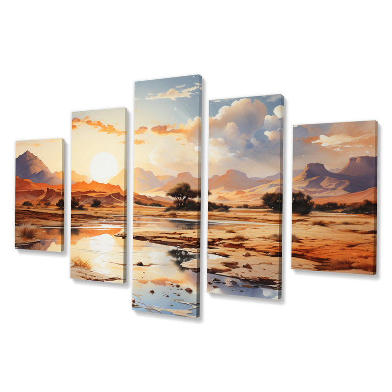 «African Sahara Dreams II» sur toile, reproduction de 5 pièces, Wrapped Canvas