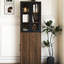 70,41 "H vitrine avec tablette à 4 niveaux et 2 portes en verre pour le bureau de la cuisine, salle à manger H, armoire, tablette, portes, cuisine, salon, garde-manger-416968646