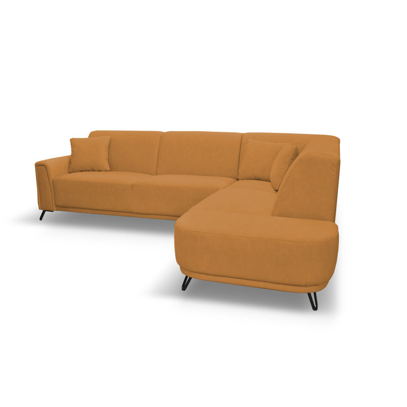 Vecellio 4 Seater Corner Sofa , Right facing, Yellow