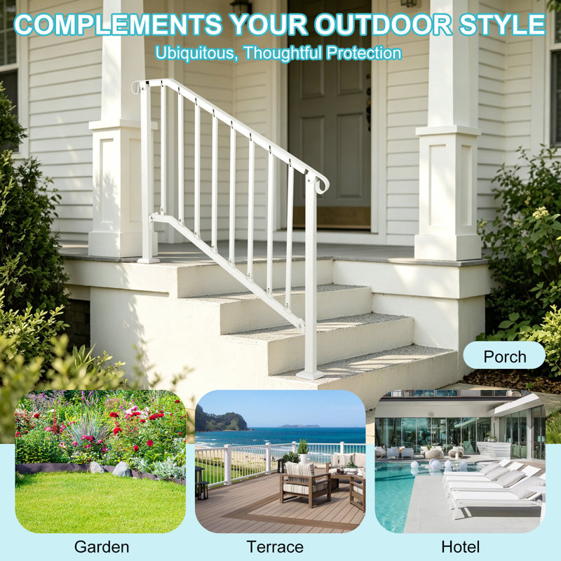3-4 Steps Handrails for Indoor Outdoor Steps