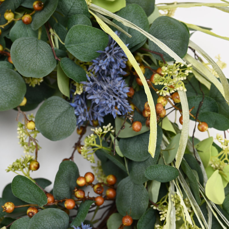 Couronne pour porte 26 po Everyday Spring Eucalyptus Berry