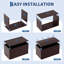 Boîte de rangement en résine imperméable 99 gallons, contenant de rangement extérieur verrouillable pour patio et piscine-122877499