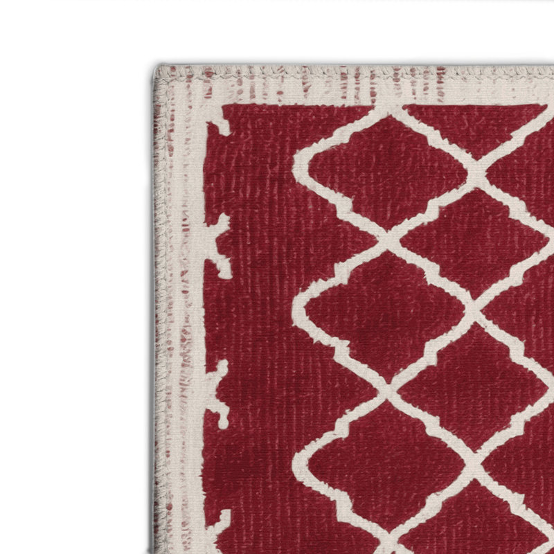 Tapis rouge intérieur et extérieur Trellis, Rectangulaire 8 pi x 10 pi